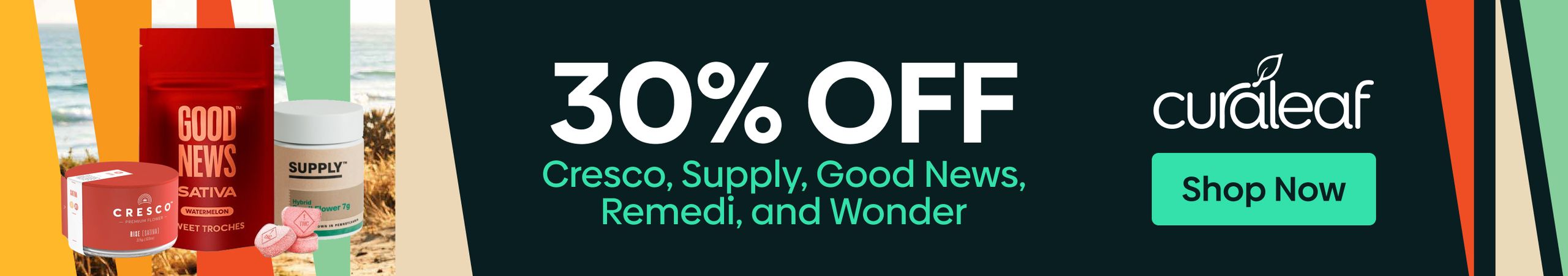 Cannabis Promo, Cannabis Sales, Cannabis Discounts, Cannabis on Sale, 30% Off Cresco, Supply, Good News, Remedi & Wonder!