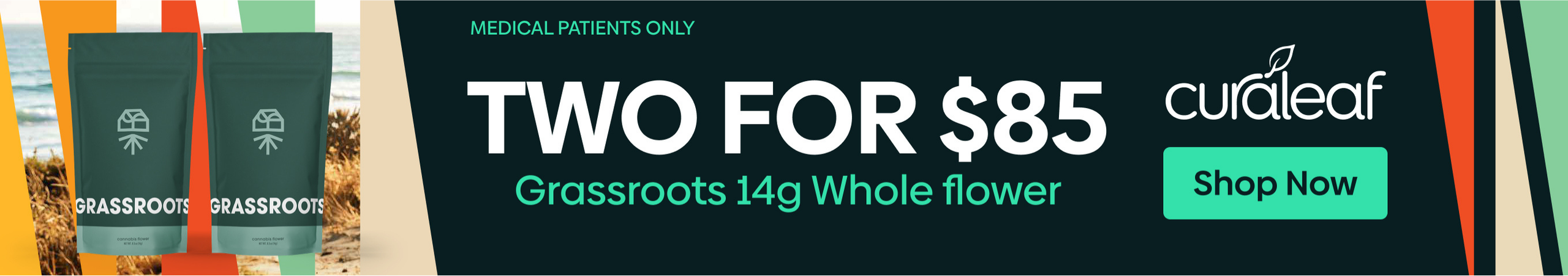 Cannabis Promo, Cannabis Sales, Cannabis Discounts, Cannabis on Sale, Buy Any 2 Grassroots 14g Whole Flower for $85!