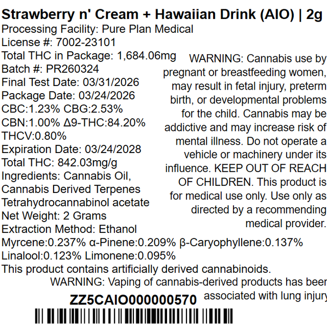 Strawberry n' Cream + Hawaiian Drink Pure Plan Strawberry n' Cream + Hawaiian Drink Pure Plan