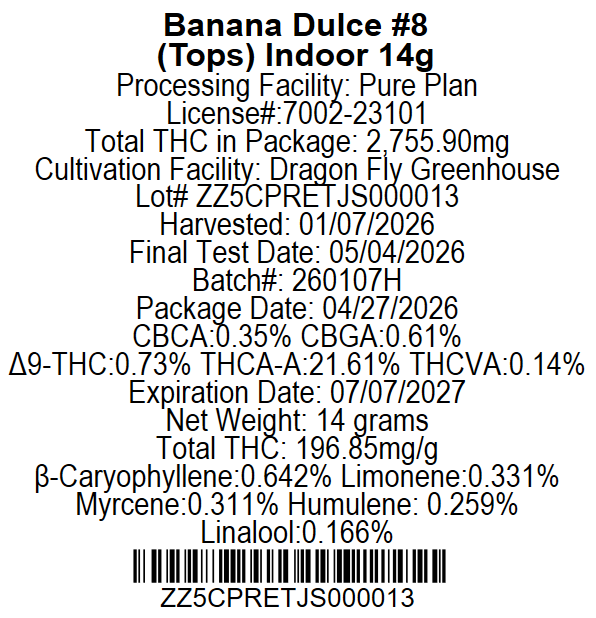 Banana Dulce #8 Pure Plan Banana Dulce #8 Pure Plan