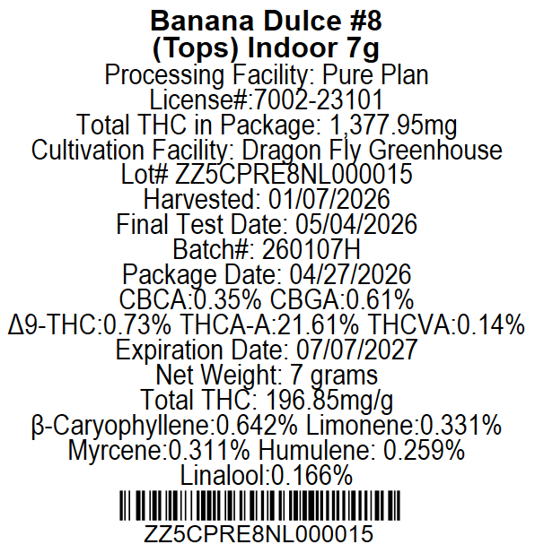 Banana Dulce #8 Pure Plan Banana Dulce #8 Pure Plan