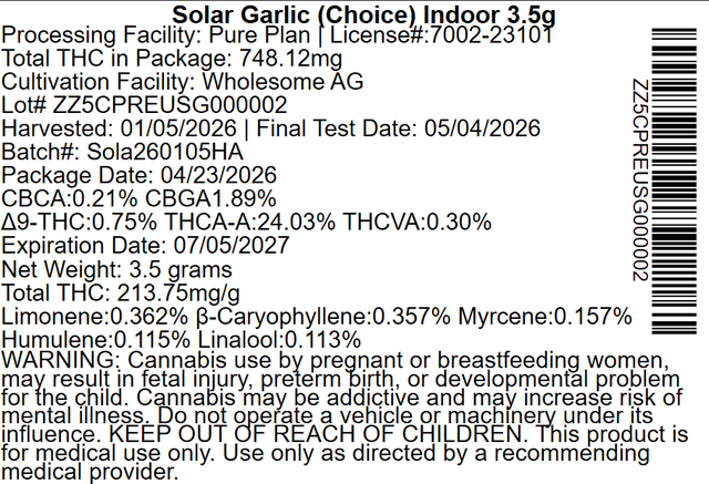 Solar Garlic Pure Plan Solar Garlic Pure Plan