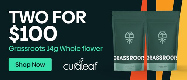 Cannabis Promo, Cannabis Sales, Cannabis Discounts, Cannabis on Sale, Buy Any 2 Grassroots 14g Whole Flower for $100!