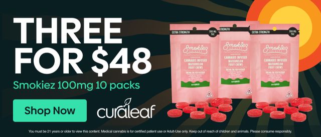 Cannabis Promo, Cannabis Sales, Descuentos en cannabis, Cannabis on Sale, 3 por $48 Smokiez Comestibles 100mg/10pk!