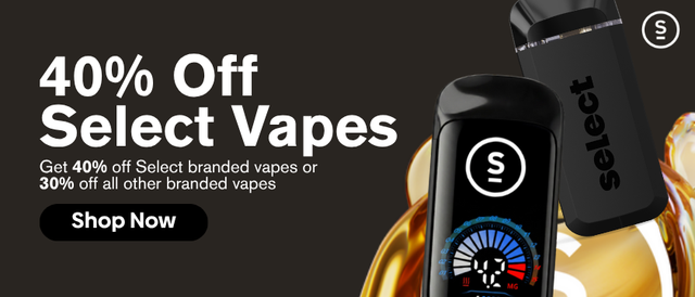 Cannabis Promo, Cannabis Sales, Cannabis Discounts, Cannabis on Sale, Tuesday - SELECT Vapes | 40% OFF