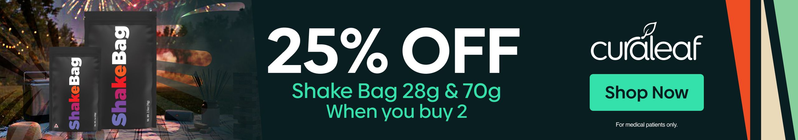 Cannabis Promo, Cannabis Sales, Cannabis Discounts, Cannabis on Sale, 25% Off 2+ Find & Shake Bag 28g & 70g Shake!