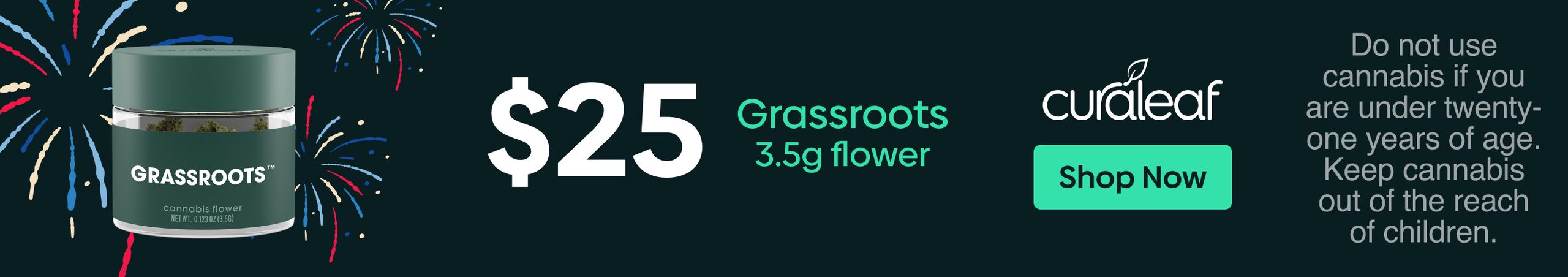 Cannabis Promo, Cannabis Sales, Cannabis Discounts, Cannabis on Sale, $25 Grassroots Eighths!