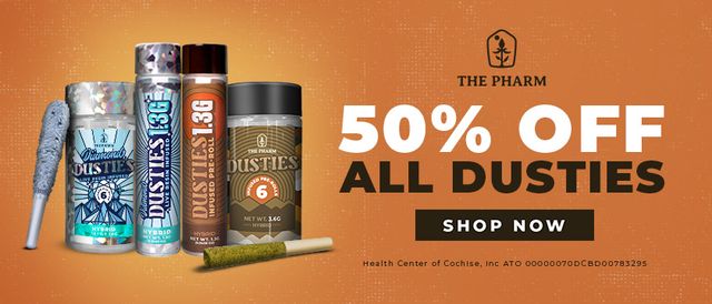 Cannabis Promo, Cannabis Sales, Cannabis Discounts, Cannabis on Sale, 50% OFF DUSTIES Infused Pre-Rolls & Packs!