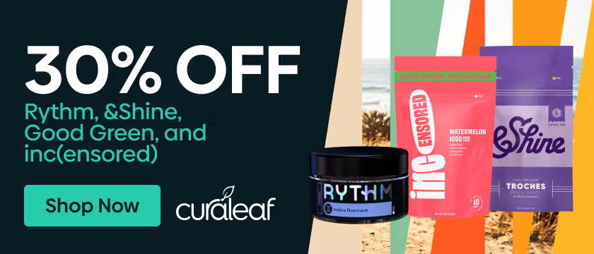 Cannabis Promo, Cannabis Sales, Cannabis Discounts, Cannabis on Sale, 30% Off Rythm, &Shine, Good Green & inc(ensored)