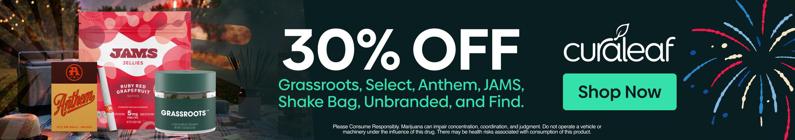 Cannabis Promo, Cannabis Sales, Cannabis Discounts, Cannabis on Sale, 30% Off Anthem, Find, GR, Jams, Select & Shake Bag Products!
