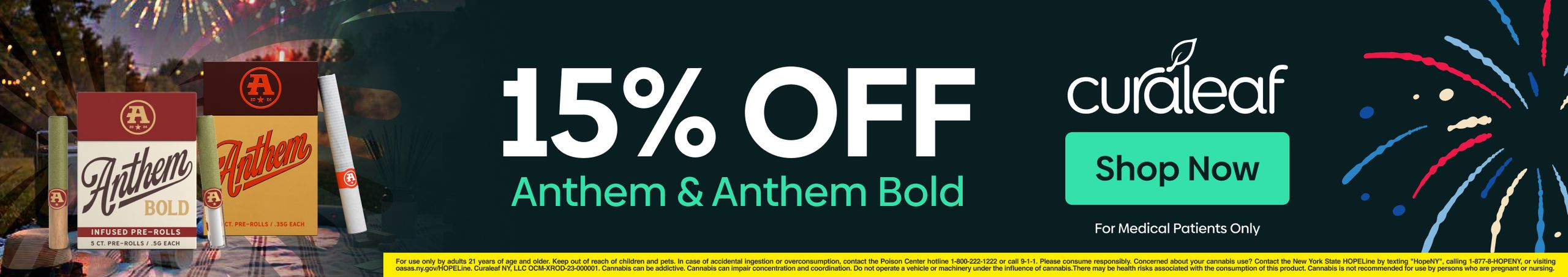Cannabis Promo, Cannabis Sales, Cannabis Discounts, Cannabis on Sale, 15% Off Anthem & Anthem Bold!