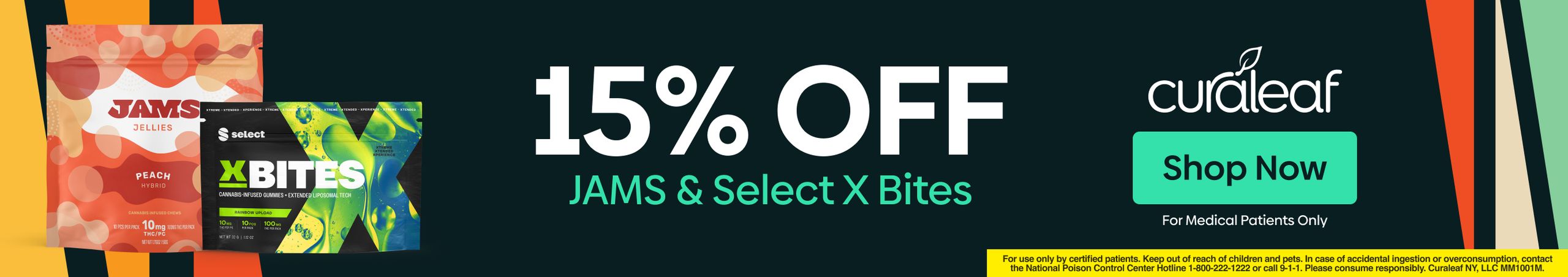 Cannabis Promo, Cannabis Sales, Cannabis Discounts, Cannabis on Sale, 15% Off Jams & Select X-Bites 100mg Edibles!