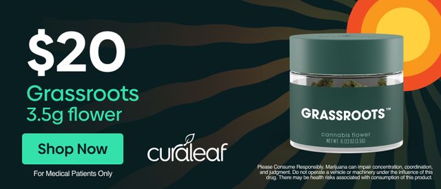 Cannabis Promo, Cannabis Sales, Cannabis Discounts, Cannabis on Sale, $20 Grassroots 3.5g Flower!