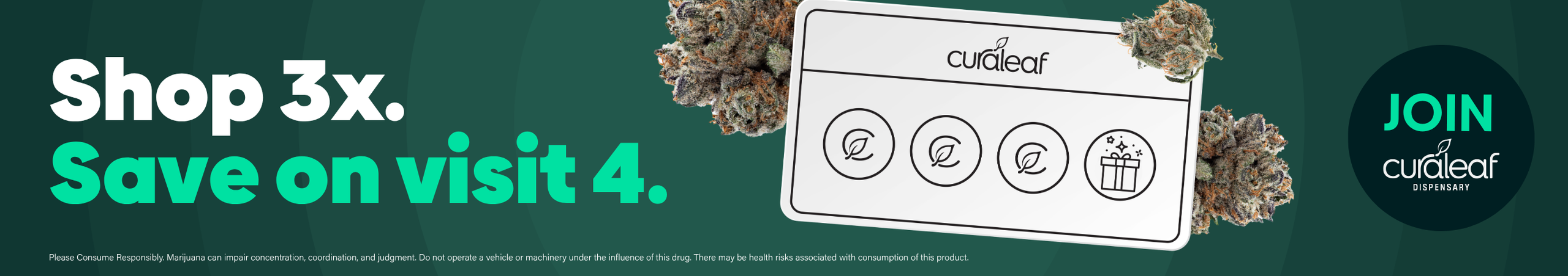 Cannabis Promo, Cannabis Sales, Cannabis Discounts, Cannabis on Sale, Shop 3 Times Save on Visit 4