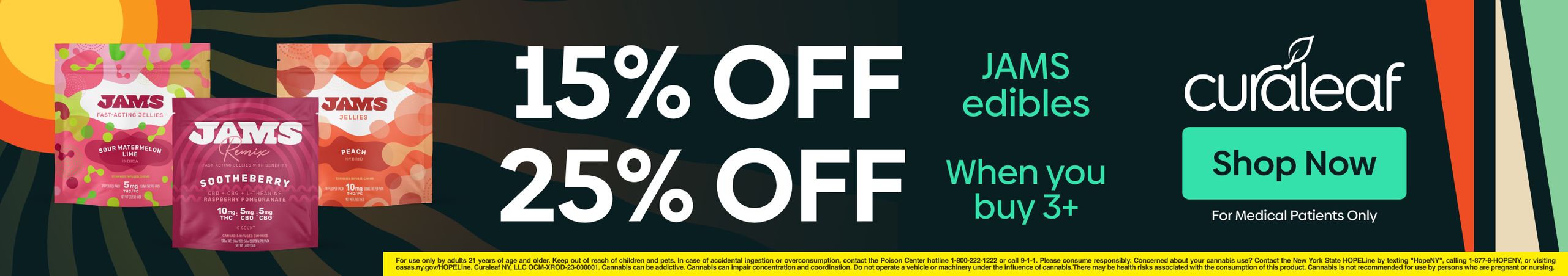 Cannabis Promo, Cannabis Sales, Cannabis Discounts, Cannabis on Sale, 15% Off All Jams 100mg Edibles!