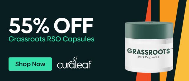 Cannabis Promo, Cannabis Sales, Descuentos en cannabis, Cannabis on Sale, ¡55% de descuento en Cápsulas RSO Grassroots!