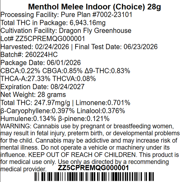 Menthol Melee Pure Plan Menthol Melee Pure Plan