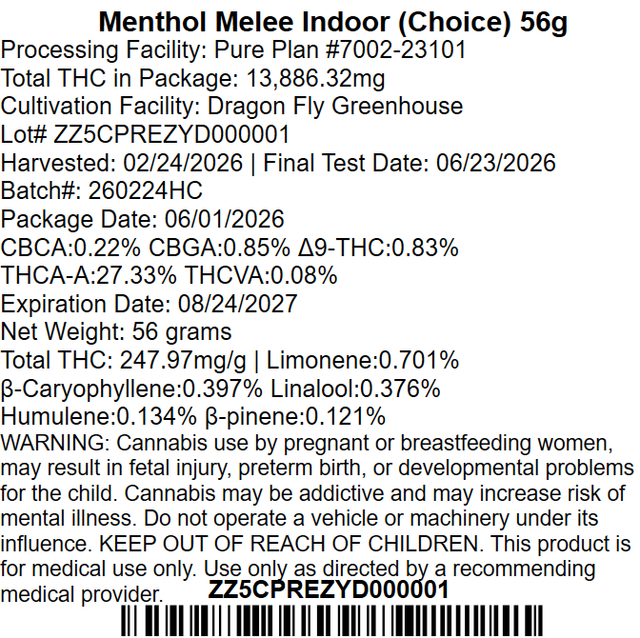 Menthol Melee Pure Plan Menthol Melee Pure Plan
