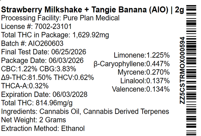 Strawberry Milkshake + Tangie Banana Pure Plan Strawberry Milkshake + Tangie Banana Pure Plan