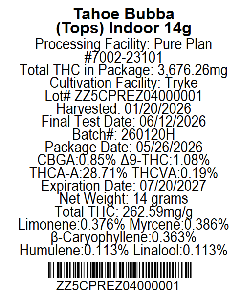 Tahoe Bubba Pure Plan Tahoe Bubba Pure Plan