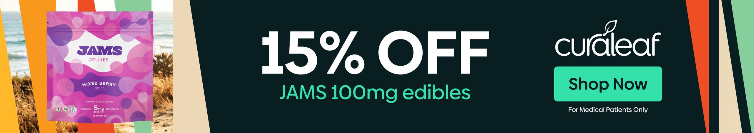 Cannabis Promo, Cannabis Sales, Descuentos en cannabis, Cannabis on Sale, ¡15% de Descuento en Todos los Comestibles Jams 100mg!