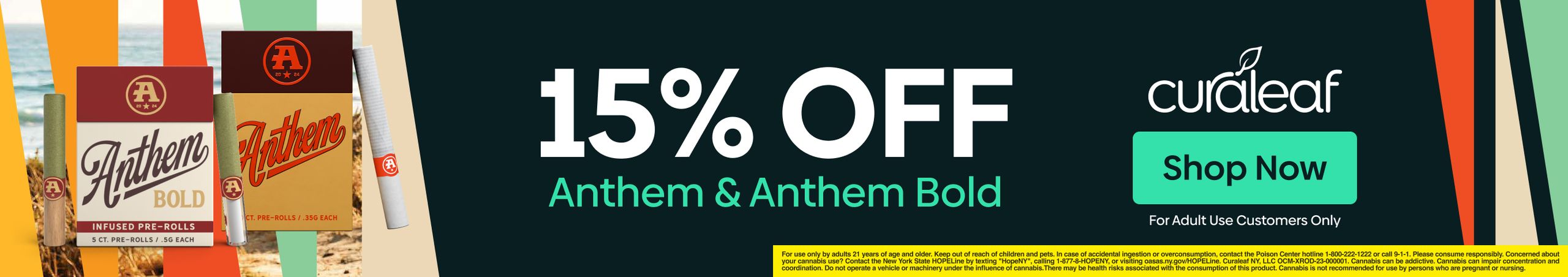 Cannabis Promo, Cannabis Sales, Cannabis Discounts, Cannabis on Sale, 15% Off Anthem & Anthem Bold!