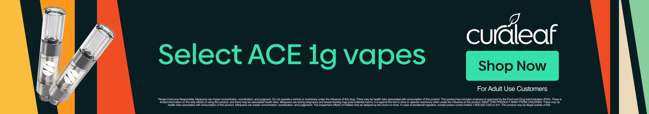 Cannabis Promo, Cannabis Sales, Cannabis Discounts, Cannabis on Sale, 2 for $50 Select ACE 1g Cartridges!