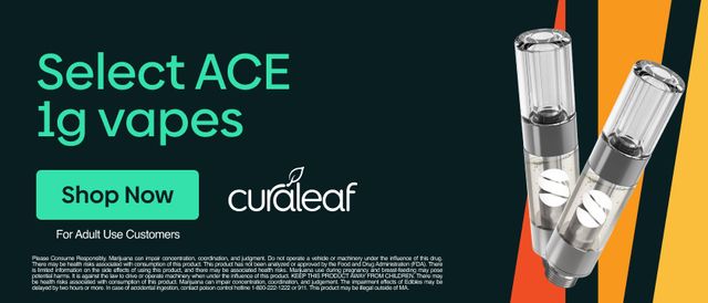Cannabis Promo, Cannabis Sales, Cannabis Discounts, Cannabis on Sale, 2 for $50 Select ACE 1g Cartridges!