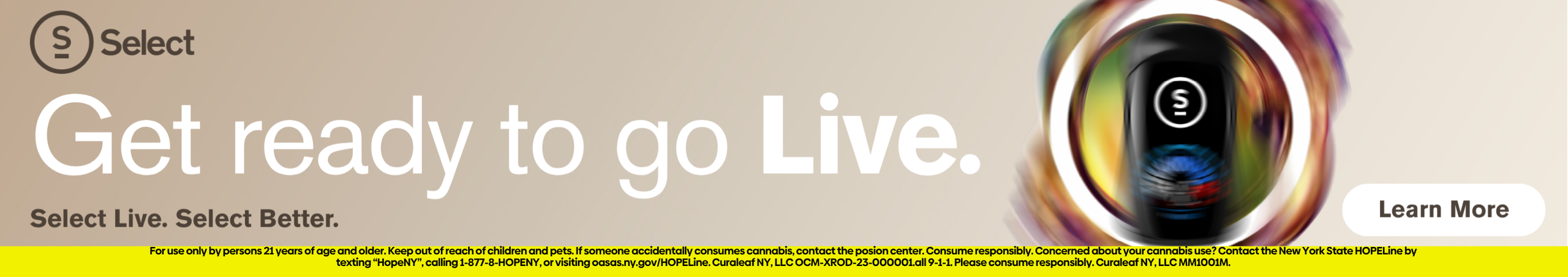 Cannabis Promo, Cannabis Sales, Cannabis Discounts, Cannabis on Sale, Get ready to go Live. Select Live.