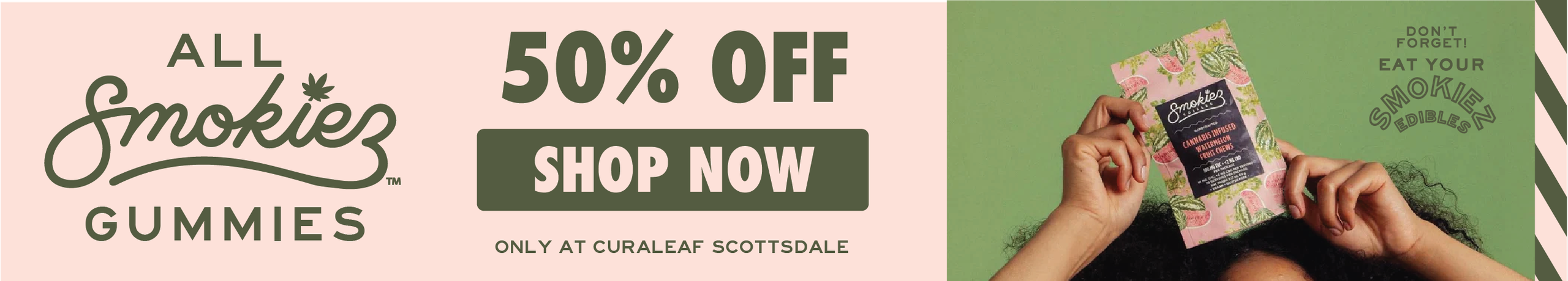 Cannabis Promo, Cannabis Sales, Cannabis Discounts, Cannabis on Sale, 50% OFF SMOKIEZ Gummies!