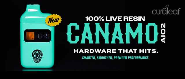 Cannabis Promo, Cannabis Sales, Cannabis Discounts, Cannabis on Sale, ONLY $24 CANAMO Live Resin All-In-One Vapes!
