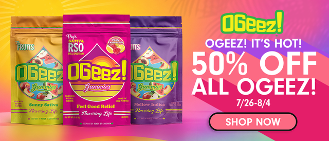 Cannabis Promo, Cannabis Sales, Cannabis Discounts, Cannabis on Sale, 50% OFF OGEEZ Edibles!