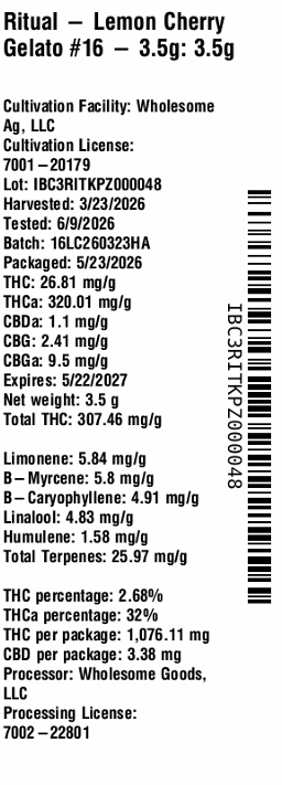 Lemon Cherry Gelato #16 Ritual Lemon Cherry Gelato #16 Ritual