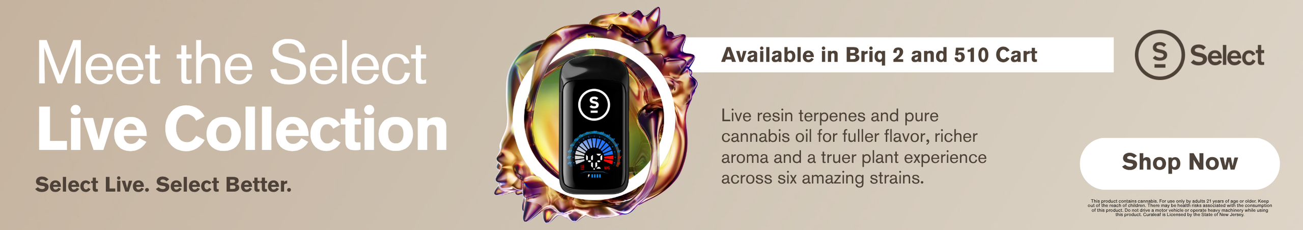 Cannabis Promo, Cannabis Sales, Cannabis Discounts, Cannabis on Sale, Meet the Select Live Collection