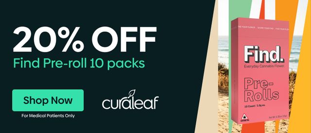 Cannabis Promo, Cannabis Sales, Cannabis Discounts, Cannabis on Sale, 20% Off Find 10g 10pk Pre-Rolls!