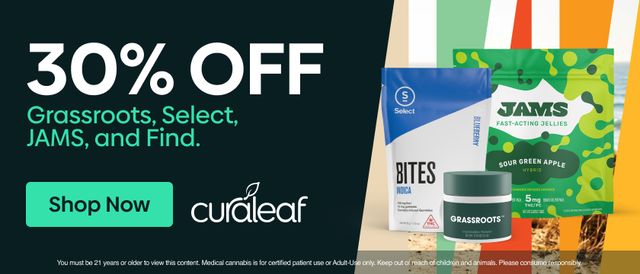 Cannabis Promo, Cannabis Sales, Cannabis Discounts, Cannabis on Sale, 30% Off Grassroots, Find, Select & Jams!