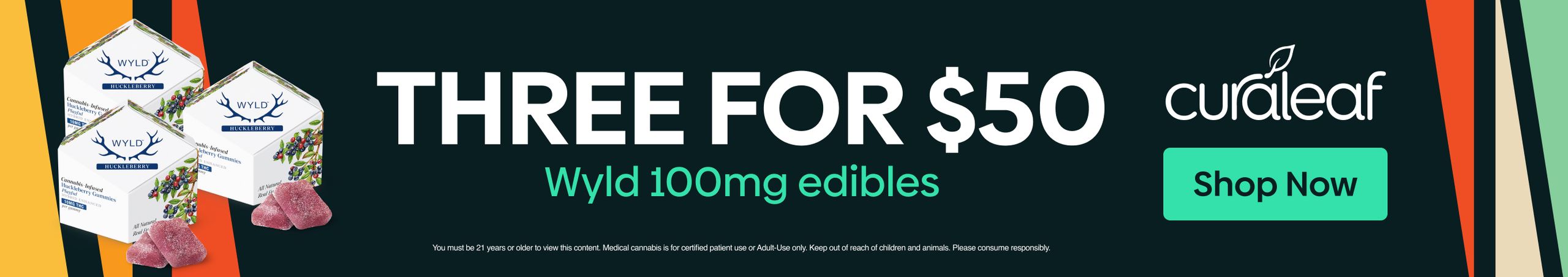Cannabis Promo, Cannabis Sales, Cannabis Discounts, Cannabis on Sale, Wyld 100mg 10pks 3 for $50!