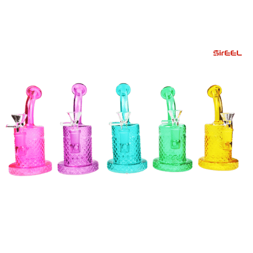 Iridized Deco Diamond Vintage Glassware Bong SirEEL