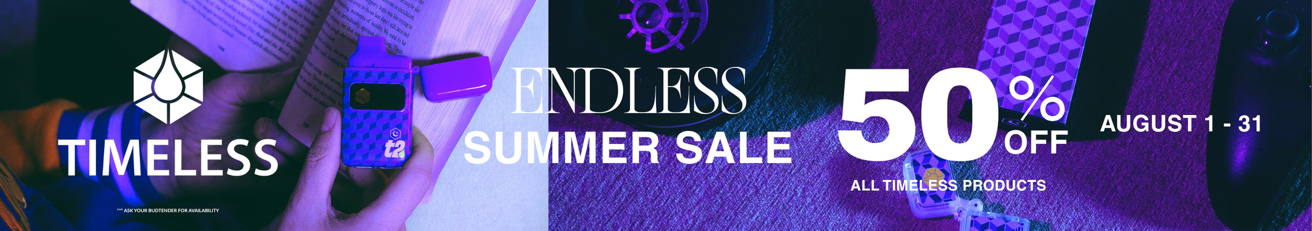Cannabis Promo, Cannabis Sales, Cannabis Discounts, Cannabis on Sale, 50% OFF TIMELESS & TUMBLE Products!