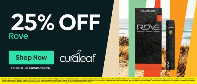 Cannabis Promo, Cannabis Sales, Descuentos en cannabis, Cannabis on Sale, ¡25% de descuento en todos los productos Rove!