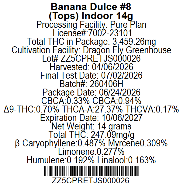 Banana Dulce #8 Pure Plan Banana Dulce #8 Pure Plan
