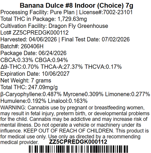Banana Dulce #8 Pure Plan Banana Dulce #8 Pure Plan