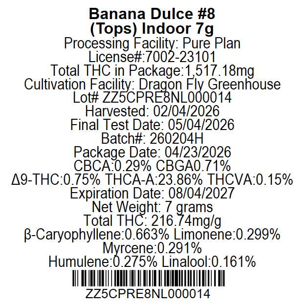 Banana Dulce #8 Pure Plan Banana Dulce #8 Pure Plan