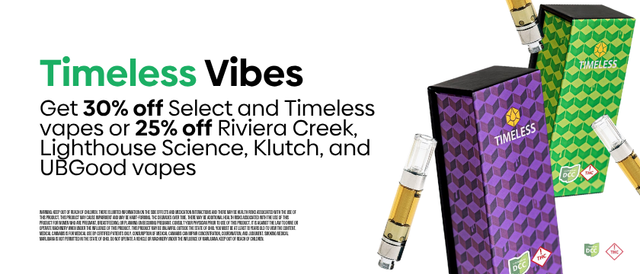 Cannabis Promo, Cannabis Sales, Cannabis Discounts, Cannabis on Sale, THURSDAY Select & Timeless 30% OFF