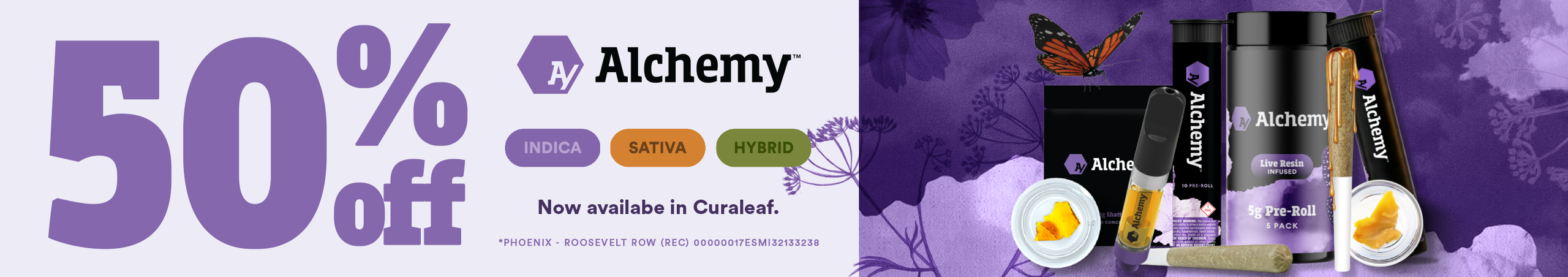 Cannabis Promo, Cannabis Sales, Cannabis Discounts, Cannabis on Sale, ✨NEW BRAND✨ ALCHEMY 💜🦋