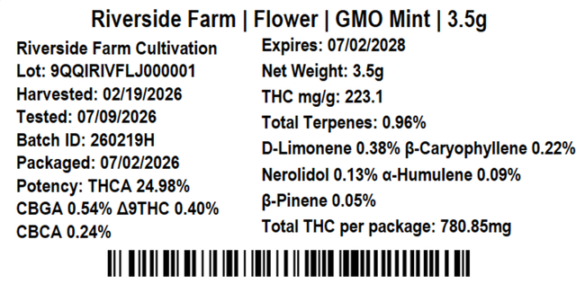 GMO Mint Riverside Farm GMO Mint Riverside Farm