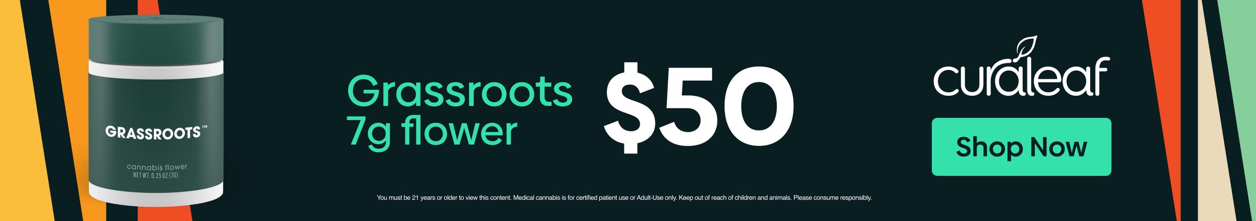 Cannabis Promo, Cannabis Sales, Cannabis Discounts, Cannabis on Sale, $50 Grassroots 7g Flower!