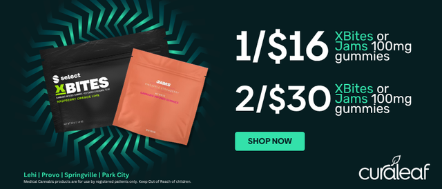 Cannabis Promo, Cannabis Sales, Cannabis Discounts, Cannabis on Sale, ONLY $16 JAMS & SELECT 100mg Edibles!