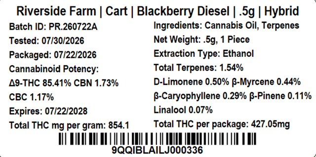 Blackberry Diesel Riverside Farm Blackberry Diesel Riverside Farm