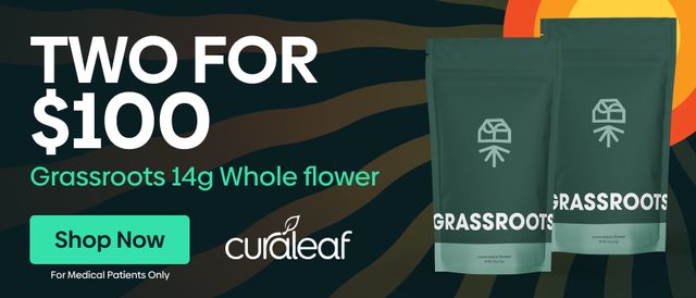 Cannabis Promo, Cannabis Sales, Cannabis Discounts, Cannabis on Sale, Buy Any 2 Grassroots 14g Whole Flower for $100!